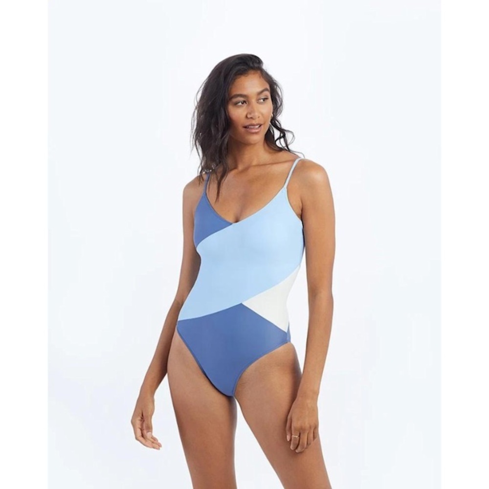 One Piece Abstract Shoulder Monokini Swimsuit Women's NWT Size S